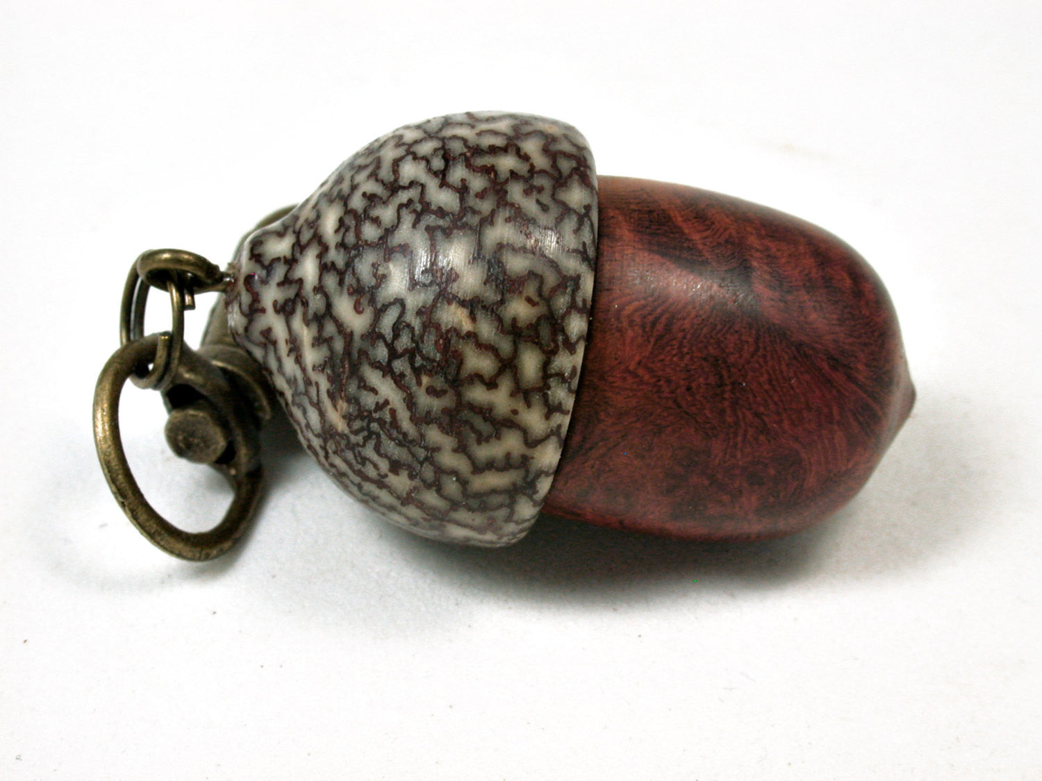 LV-2099 Acorn Pendant Box, Charm, Pill Holder from Logwood Burl & Betelnut-SCREW CAP