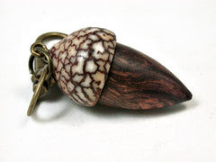 LV-2103 Acorn Pendant Box, Charm, Pill Holder from Honduran Rosewood Burl & Betelnut-SCREW CAP