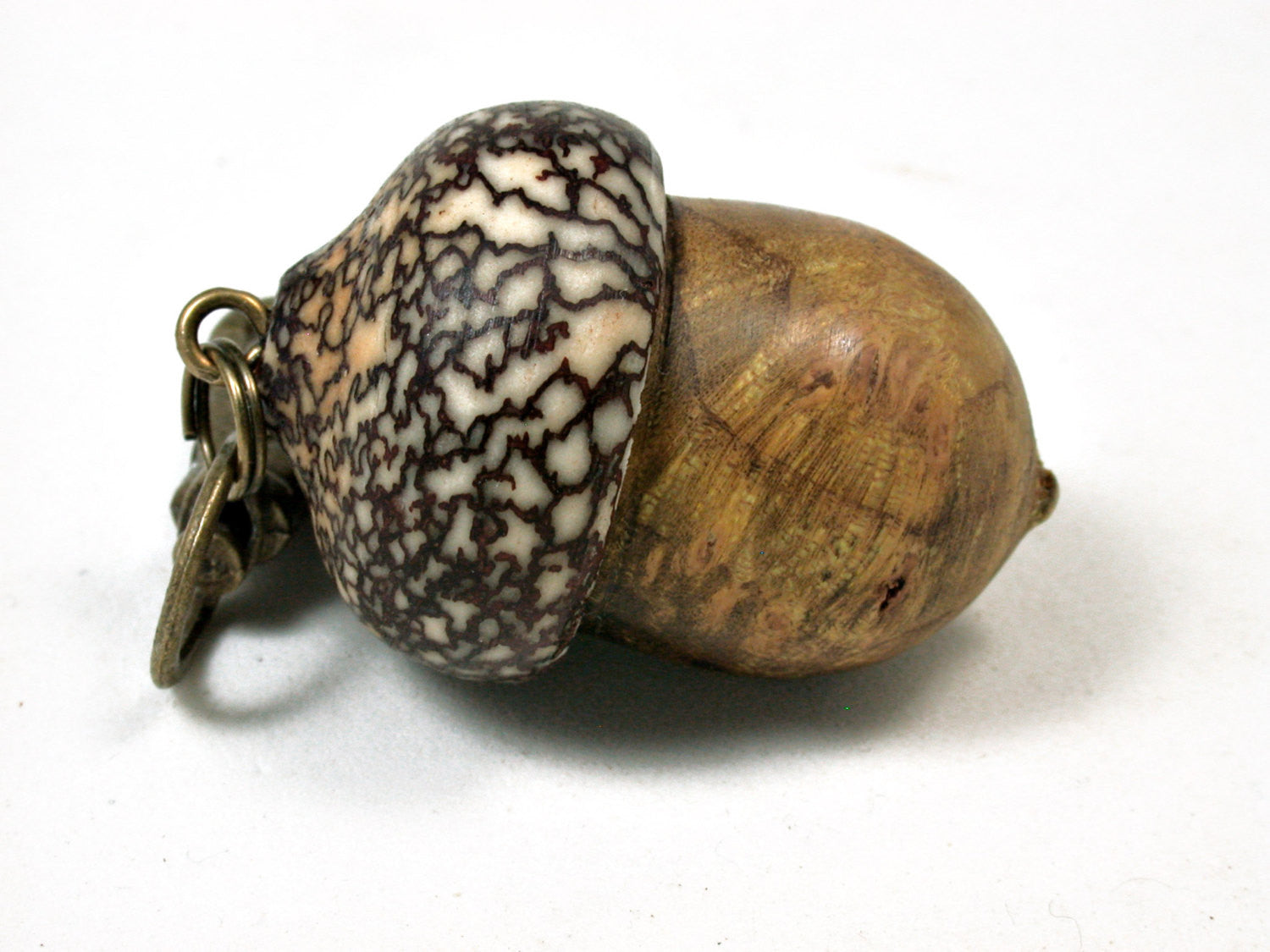 LV-2106 Acorn Pendant Box, Charm, Pill Holder from Redbud Burl & Betelnut-SCREW CAP