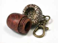 LV-2099 Acorn Pendant Box, Charm, Pill Holder from Logwood Burl & Betelnut-SCREW CAP