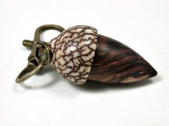 LV-2103 Acorn Pendant Box, Charm, Pill Holder from Honduran Rosewood Burl & Betelnut-SCREW CAP