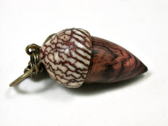 LV-2103 Acorn Pendant Box, Charm, Pill Holder from Honduran Rosewood Burl & Betelnut-SCREW CAP