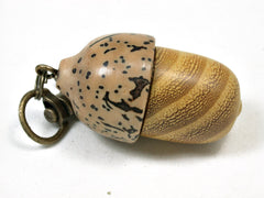 LV-2096 Acorn Pendant Box, Charm, Pill Holder from Osage Orange & Yollilo Nut-SCREW CAP