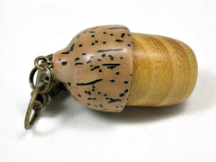 LV-2096 Acorn Pendant Box, Charm, Pill Holder from Osage Orange & Yollilo Nut-SCREW CAP