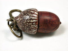 LV-2104 Acorn Pendant Box, Charm, Pill Holder from Logwood Burl & Betelnut-SCREW CAP