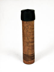 LV-2117 Curly Koa & Mun Ebony Wooden Pill Box, Toothpick Holder, Needle Case-SCREW CAP
