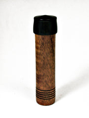 LV-2117 Curly Koa & Mun Ebony Wooden Pill Box, Toothpick Holder, Needle Case-SCREW CAP