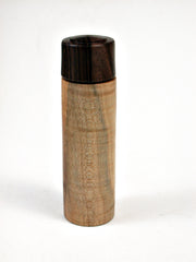 LV-2127 Ambrosia Maple & Ebony Slim Wooden Pill Box, Toothpick Holder, Needle Case-SCREW CAP