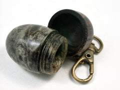 LV-22128 Acorn Pendant Box, Charm, Pill Holder from Buckeye Burl & Ebony-SCREW CAP