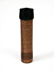 LV-2117 Curly Koa & Mun Ebony Wooden Pill Box, Toothpick Holder, Needle Case-SCREW CAP
