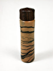 LV-2118 Black-White Ebony & Mun Ebony Wooden Pill Box, Toothpick Holder, Needle Case-SCREW CAP
