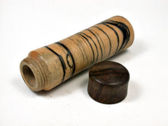 LV-2118 Black-White Ebony & Mun Ebony Wooden Pill Box, Toothpick Holder, Needle Case-SCREW CAP