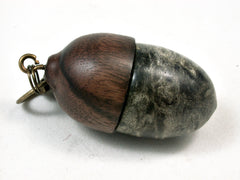 LV-22128 Acorn Pendant Box, Charm, Pill Holder from Buckeye Burl & Ebony-SCREW CAP