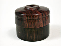 LV-2152 Cocobolo & Ebony Flat Pill Box, Ring Holder, Jewelry Box-SCREW CAP