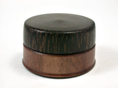 LV-2154 Ironwood Acacia & Black Palm Flat Pill Box, Ring Holder, Jewelry Box-SCREW CAP