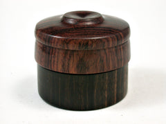 LV-2152 Cocobolo & Ebony Flat Pill Box, Ring Holder, Jewelry Box-SCREW CAP