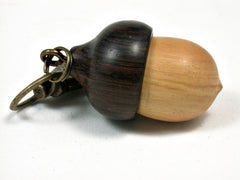 LV-2133 Acorn Pendant Box, Charm, Pill Holder from Lignum Vitae Sapwood & Khamphi Rosewood-SCREW CAP
