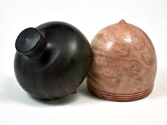 LV-2160 Wooden Acorn Pill Box, Jewelry/Engagement Ring Box from Dogwood Burl & Rosewood-SCREW CAP