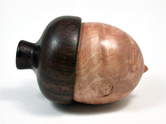 LV-2160 Wooden Acorn Pill Box, Jewelry/Engagement Ring Box from Dogwood Burl & Rosewood-SCREW CAP