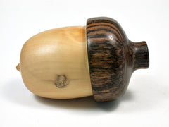 LV-2165 Wooden Acorn Pill Box, Jewelry/Engagement Ring Box from French Boxwood & Bocote-SCREW CAP