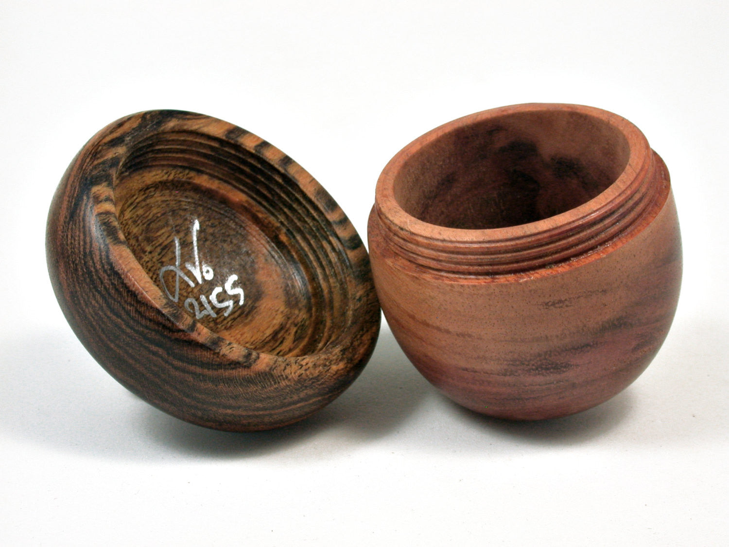 LV-2155 Wooden Acorn Pill Box, Jewelry/Engagement Ring Box from Carob & Bocote-SCREW CAP