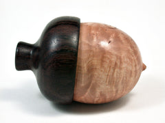 LV-2160 Wooden Acorn Pill Box, Jewelry/Engagement Ring Box from Dogwood Burl & Rosewood-SCREW CAP