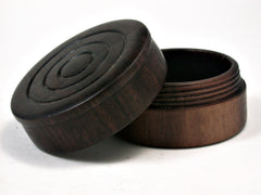 LV-2161 Queenwood & Rosewood Flat Pill Box, Ring Holder, Jewelry Box-SCREW CAP