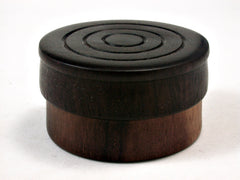 LV-2161 Queenwood & Rosewood Flat Pill Box, Ring Holder, Jewelry Box-SCREW CAP