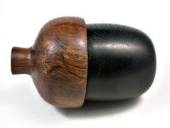 LV-2170 Ancient English Bog Oak & Curly Koa Wooden Acorn Trinket Box, Keepsakes, Jewelry Box-SCREW CAP