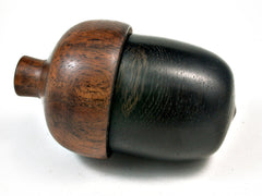 LV-2170 Ancient English Bog Oak & Curly Koa Wooden Acorn Trinket Box, Keepsakes, Jewelry Box-SCREW CAP