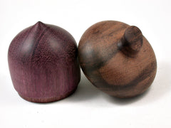 LV-2163 Wooden Acorn Pill Box, Jewelry/Engagement Ring Box from Purpleheart & Mora-FITTED CAP