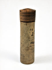 LV-2175 Oxhorn Bucida Burl & Bocote Slim Pill Box, Toothpick Holder, Needle Case-SCREW CAP