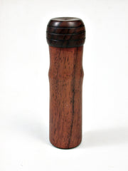 LV-2176 Orange Agate & Ironwood Slim Pill Box, Toothpick Holder, Needle Case-SCREW CAP