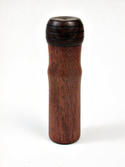 LV-2176 Orange Agate & Ironwood Slim Pill Box, Toothpick Holder, Needle Case-SCREW CAP