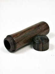 LV-2178 Leadwood & Ebony Slim Pill Box, Toothpick Holder, Needle Case-SCREW CAP
