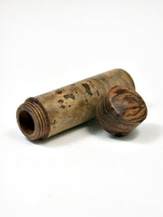 LV-2175 Oxhorn Bucida Burl & Bocote Slim Pill Box, Toothpick Holder, Needle Case-SCREW CAP
