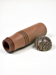 LV-2182 Sandalwood & Betelnut Slim Pill Box, Toothpick Holder, Needle Case-SCREW CAP