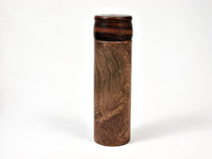 LV-2184 Mesquite Burl & Ironwood Slim Pill Box, Toothpick Holder, Needle Case-SCREW CAP