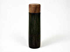 LV-2185 Bog Oak & Brown Oak Slim Pill Box, Toothpick Holder, Needle Case-SCREW CAP