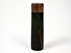 LV-2185 Bog Oak & Brown Oak Slim Pill Box, Toothpick Holder, Needle Case-SCREW CAP