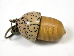 LV-2190 Acorn Pendant Box, Charm, Pill Holder from Osage Orange & Yollilo Palm Nut-SCREW CAP