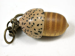 LV-2190 Acorn Pendant Box, Charm, Pill Holder from Osage Orange & Yollilo Palm Nut-SCREW CAP