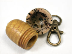 LV-2190 Acorn Pendant Box, Charm, Pill Holder from Osage Orange & Yollilo Palm Nut-SCREW CAP