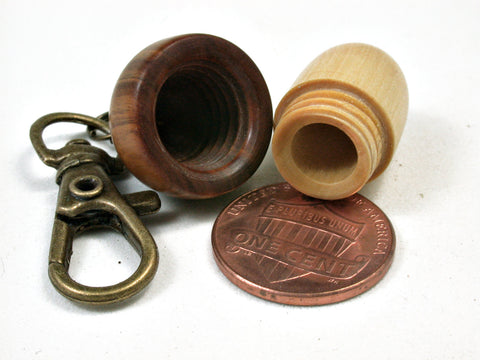 LV-2193 Acorn Pendant Box, Charm, Pill Holder from Boxwood & Lignum Vitae-SCREW CAP