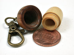 LV-2193 Acorn Pendant Box, Charm, Pill Holder from Boxwood & Lignum Vitae-SCREW CAP