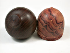 LV-2147 Tulipwood & Brown Ebony Acorn Jewelry Box, Pill Box, Trinket Box-SCREW CAP