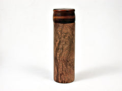 LV-2184 Mesquite Burl & Ironwood Slim Pill Box, Toothpick Holder, Needle Case-SCREW CAP