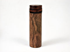 LV-2184 Mesquite Burl & Ironwood Slim Pill Box, Toothpick Holder, Needle Case-SCREW CAP