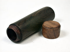 LV-2185 Bog Oak & Brown Oak Slim Pill Box, Toothpick Holder, Needle Case-SCREW CAP