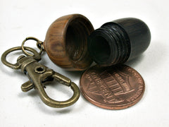 LV-2194 Acorn Pendant Box, Charm, Pill Holder from Mun Ebony & Lignum Vitae-SCREW CAP